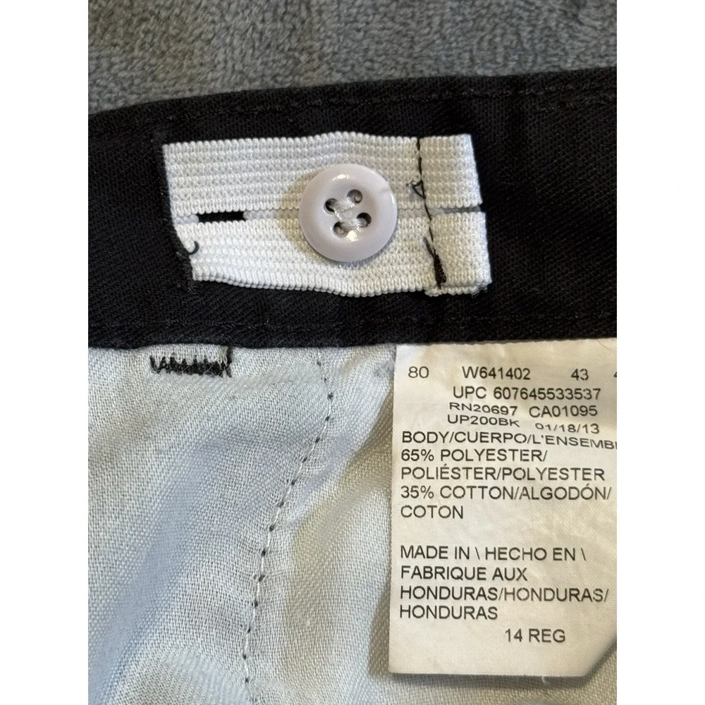 Boys Dickies Pants Size 14 Reg 2 Pair Black Uniform Adjustable Waist Knee Wear